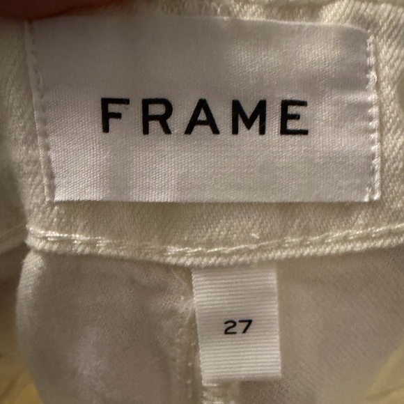NWOT Frame Denim Ivory High-Rise Wide-Leg Jeans
